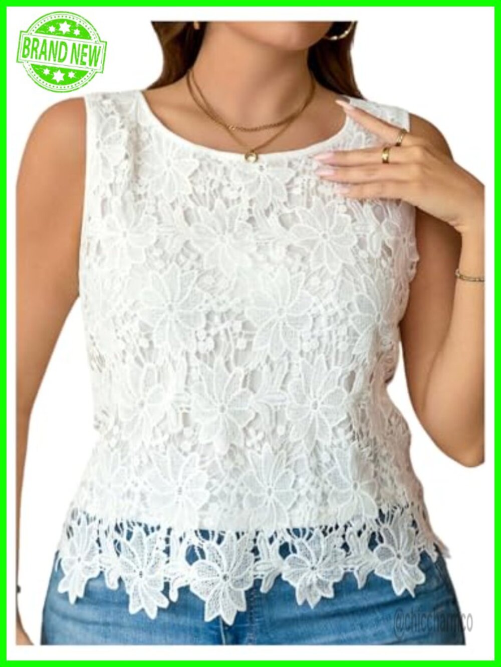 Plus Size Lace Embroidered Tank Top Sleeveless Fringe Dressy Vest